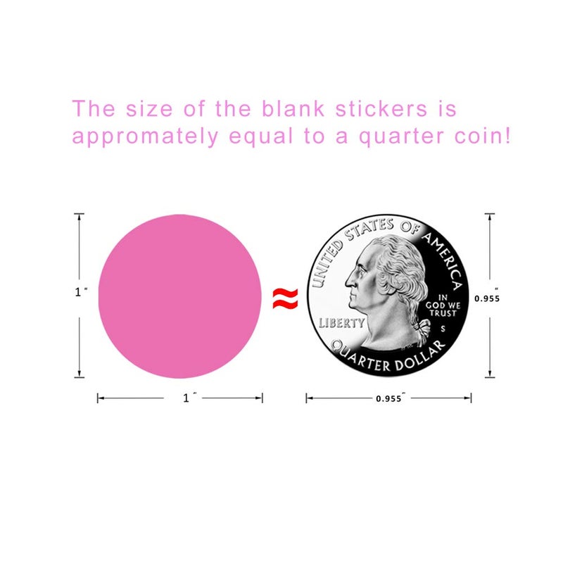 Hcode 1 Inch Color Coding Label Price Stickers Garage Sale Blank Yard Sale Round Permanent Adhesive Dots Stickers Glossy Writable Paper Labels 1000 Pieces - Image 3